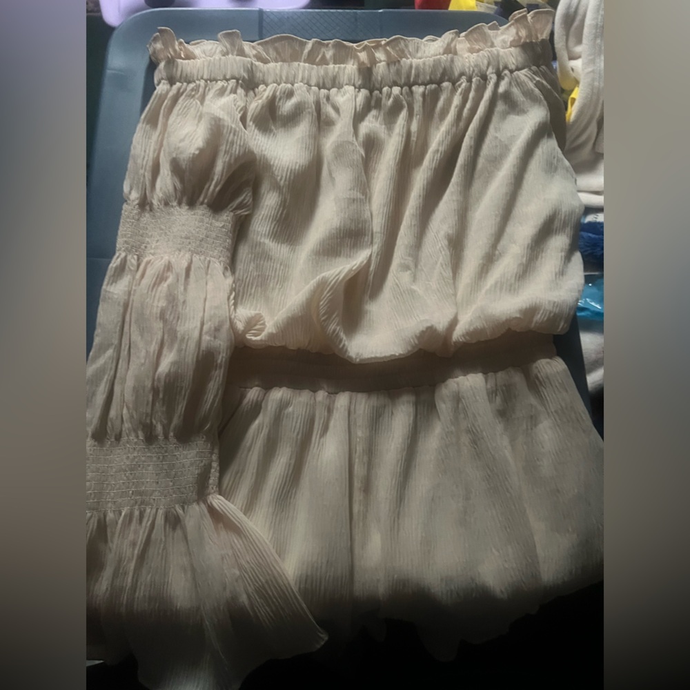 Nordstrom Cream Off-Shoulder Romper - Picture 9 of 9